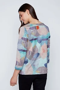 Printed double knit top