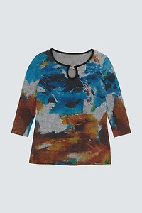 Printed top with buckle detail