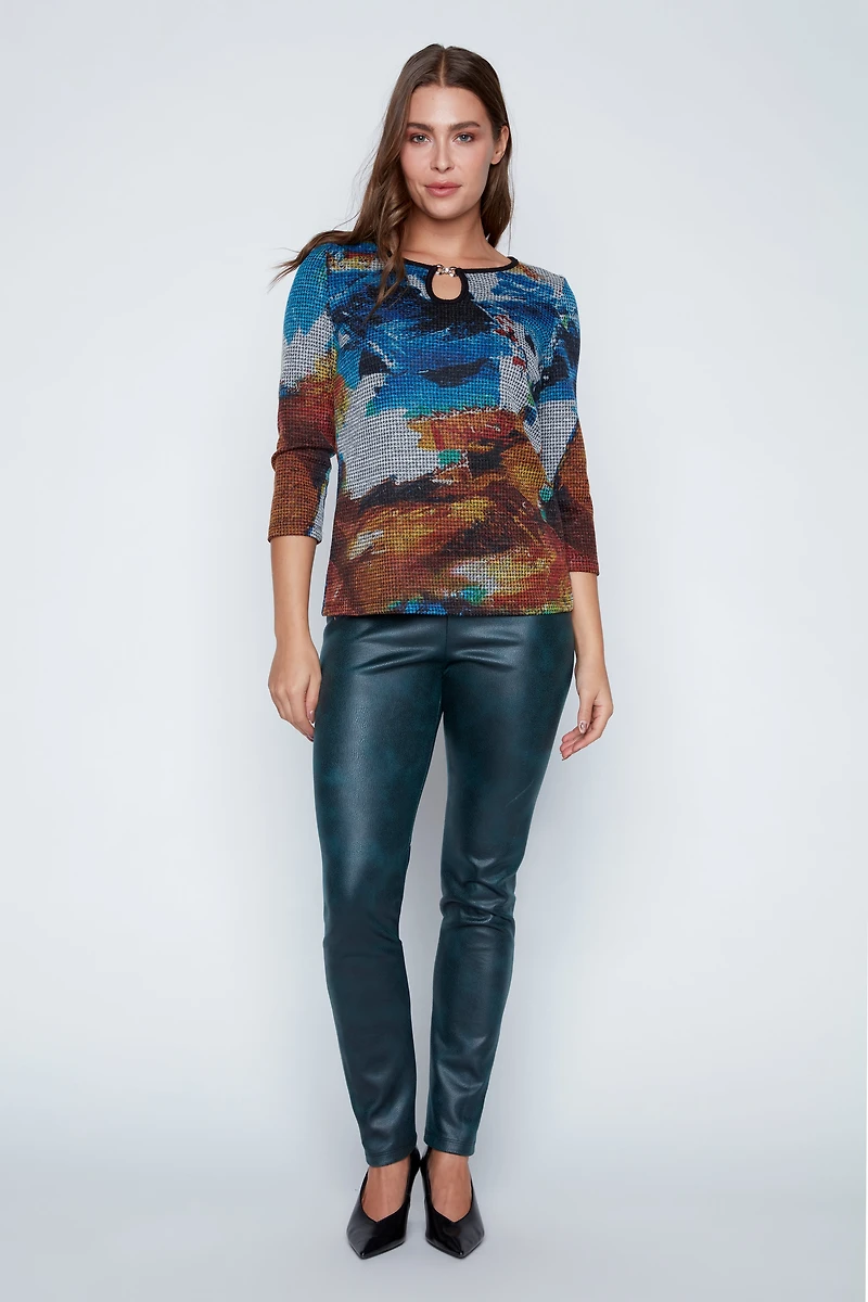 Printed top with buckle detail