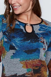 Printed top with buckle detail