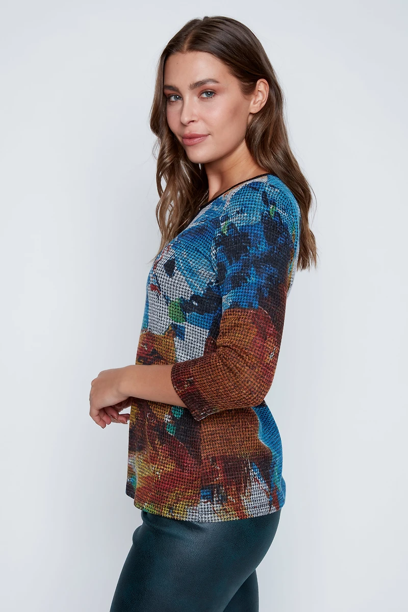 Printed top with buckle detail