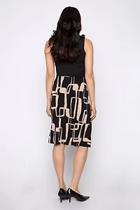 Knot front graphic print skirt