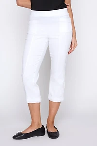 Pull on cuffed capri