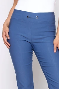 Pull on straight leg gromet detail capri