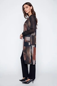 Long sweater vest with patch pockets