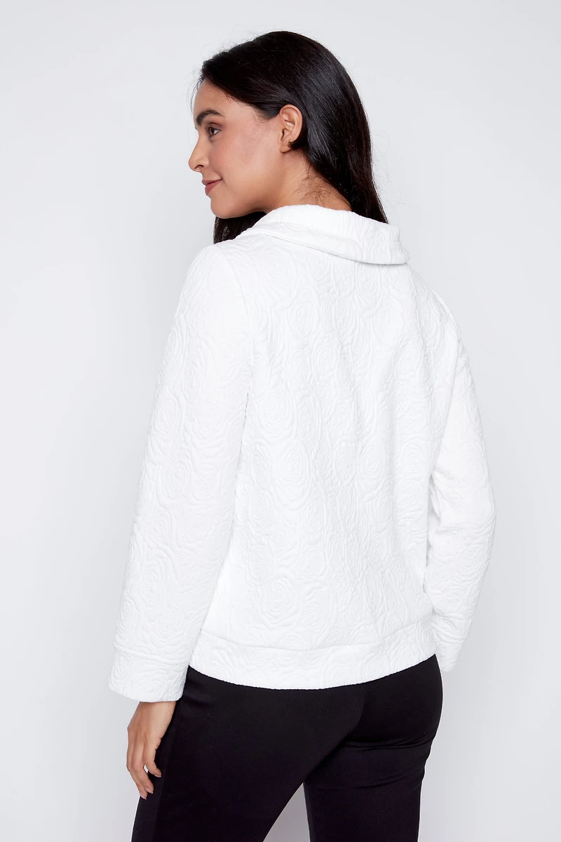 Jacquard jacket with rhinestone detail