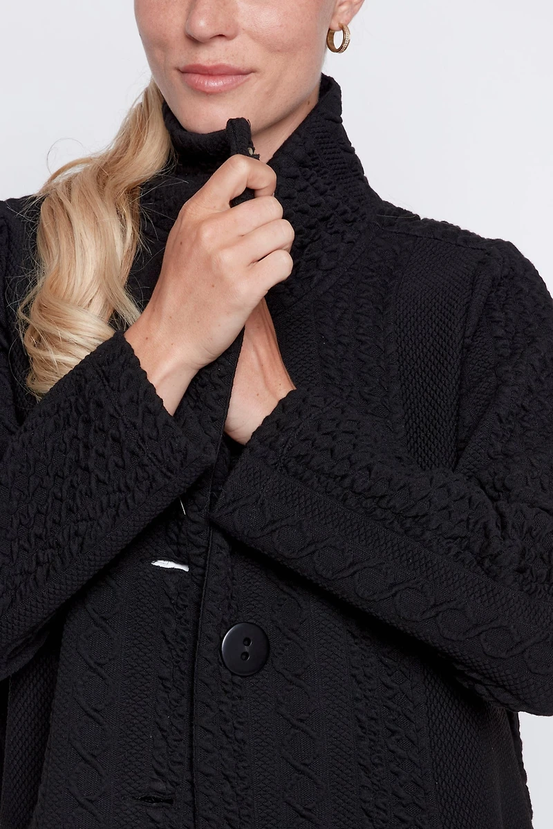 Cable jacquard coat