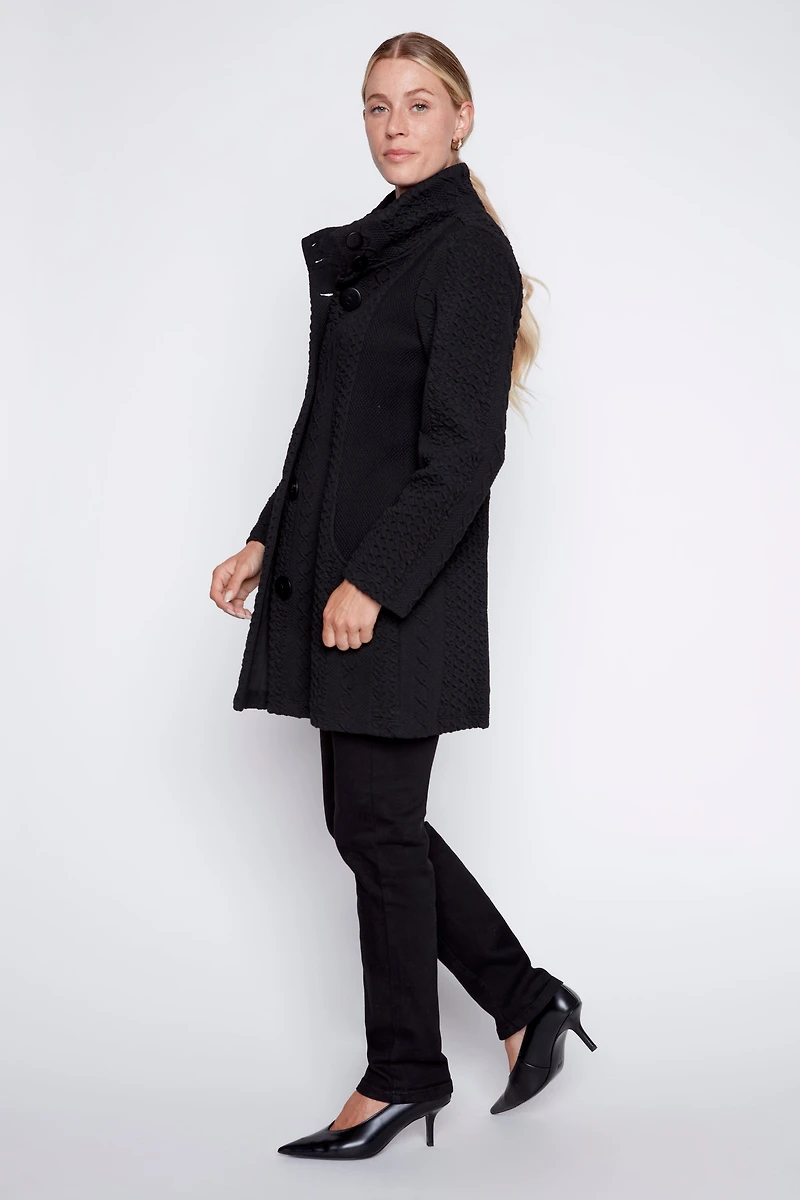 Cable jacquard coat