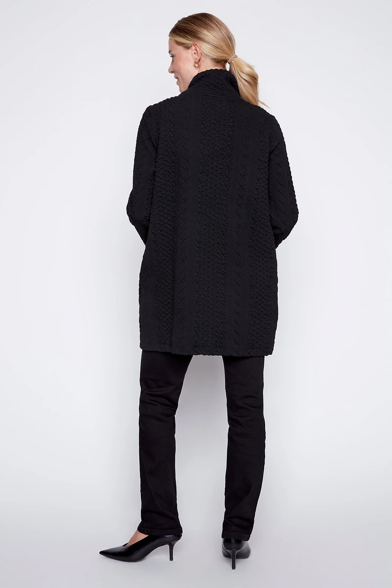 Cable jacquard coat