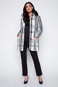 Le manteau à carreaux capuche