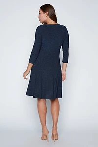 Blue glitter A-line dress