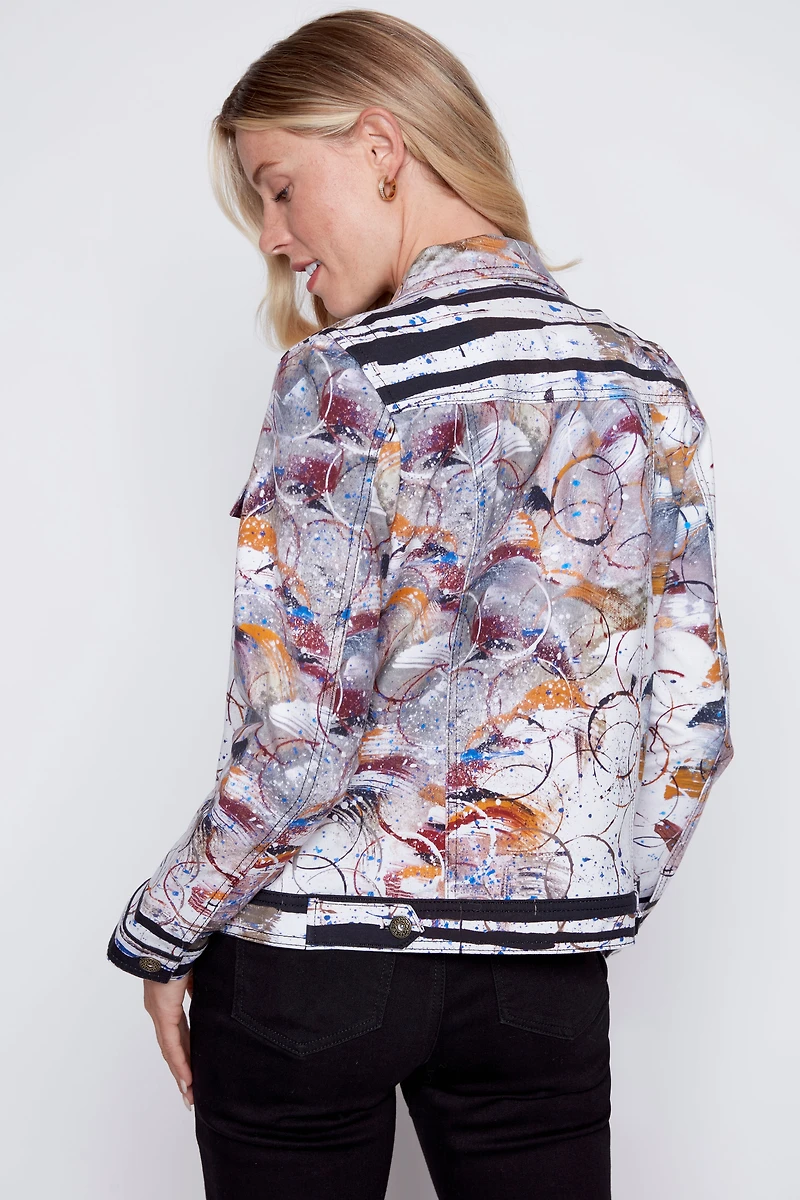 La veste style jean à rayures abstraites