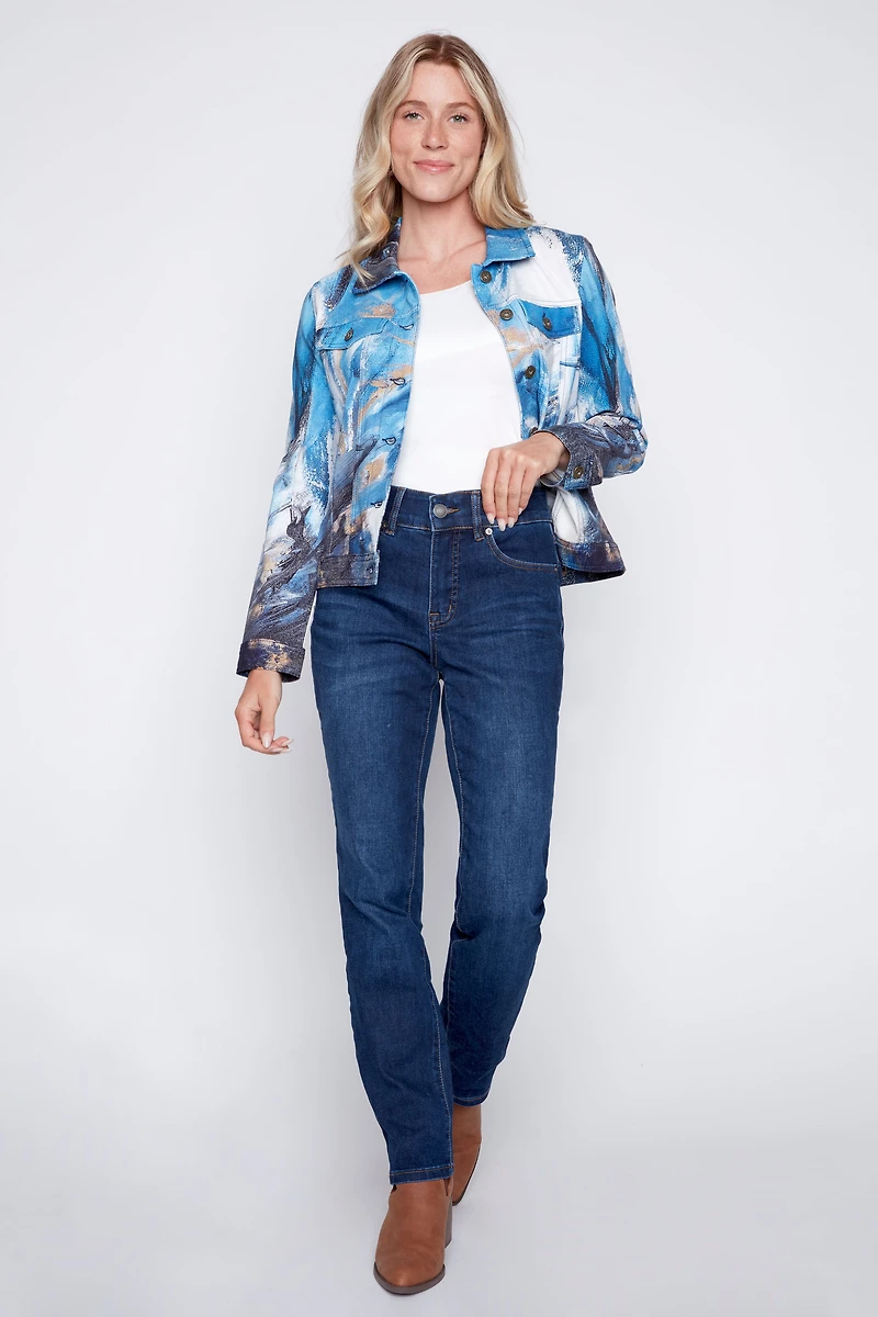 Abstract design jean style jacket