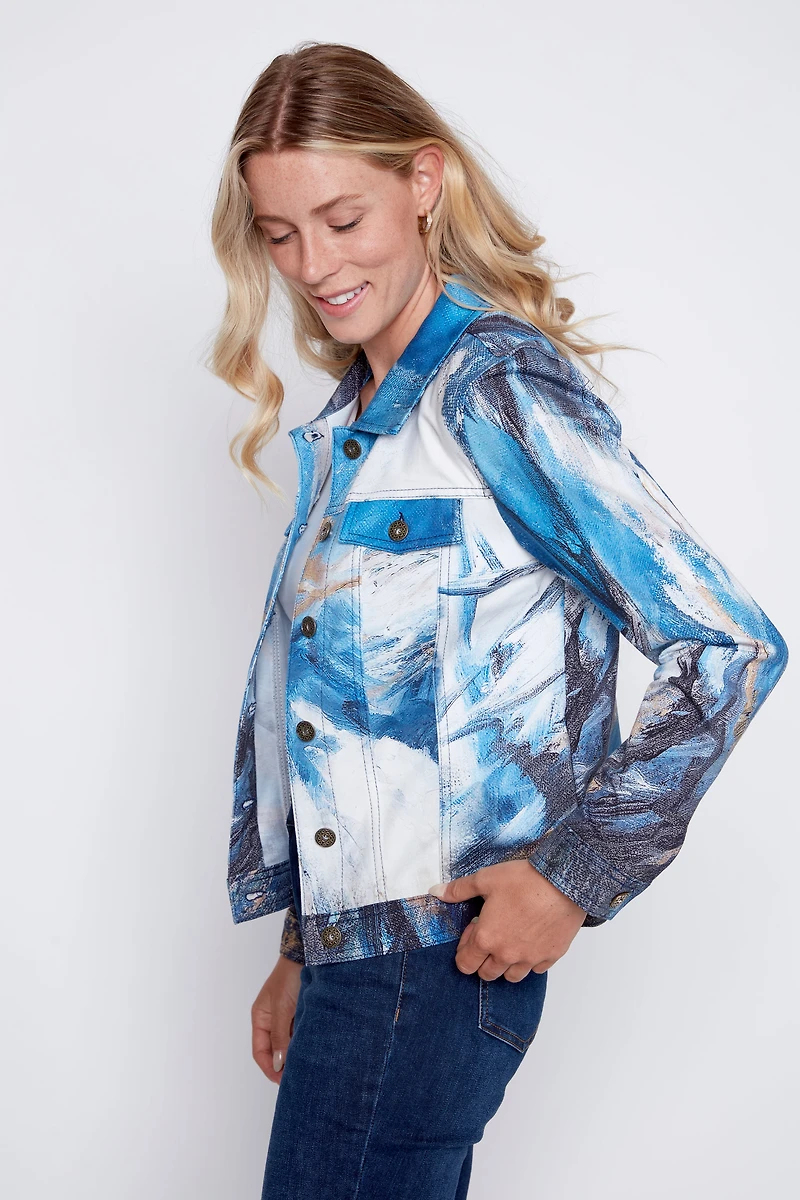 Abstract design jean style jacket
