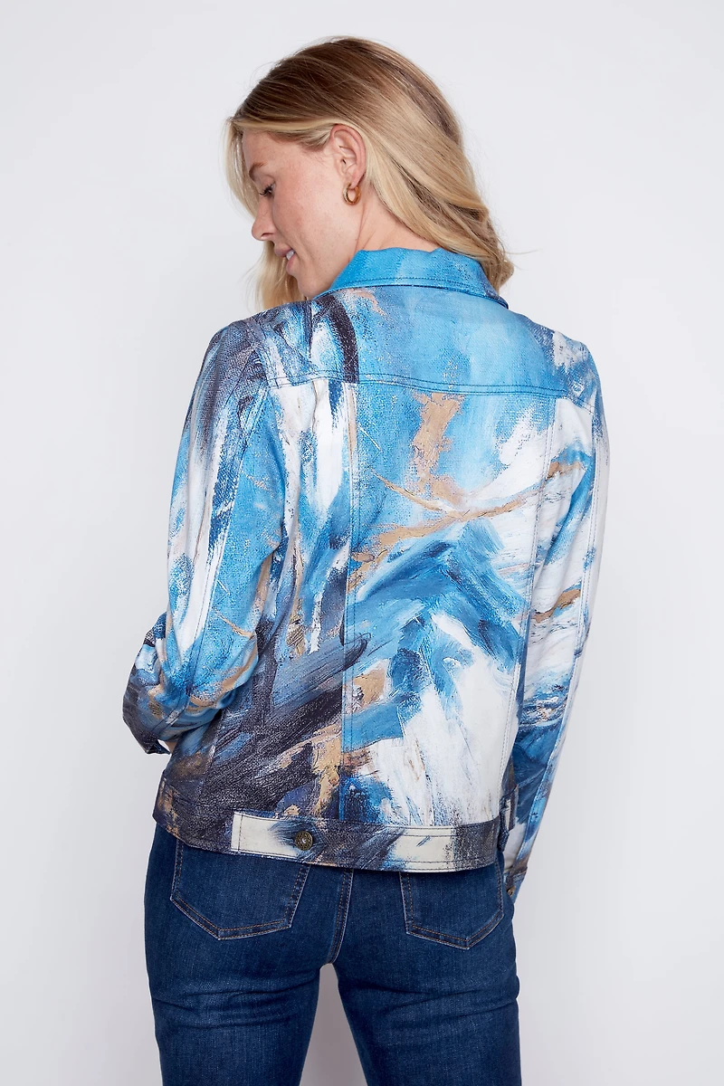 Abstract design jean style jacket