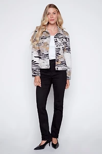 Animal print jean style jacket