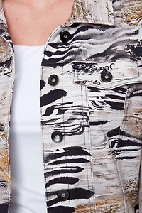 Animal print jean style jacket