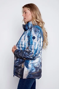 Printed pillow collar quilt jacket