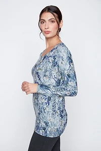 Le haut à imprimé animal et floral
