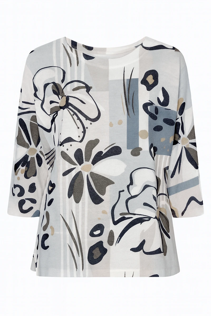 Abstract floral print top