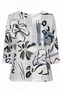 Abstract floral print top