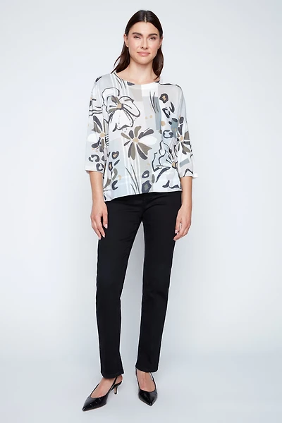 Abstract floral print top