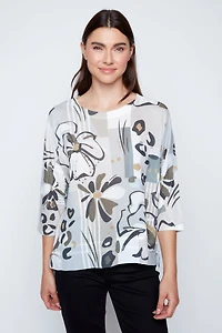 Abstract floral print top