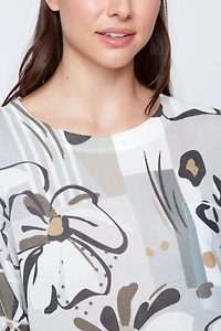 Abstract floral print top