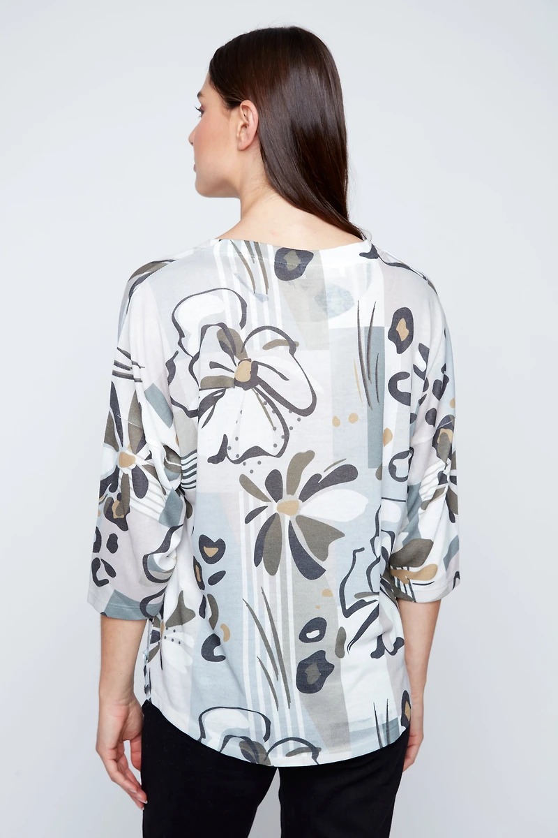 Abstract floral print top