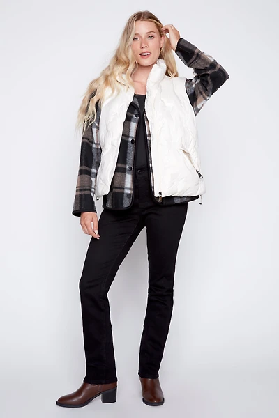 Sequin detail quilt vest