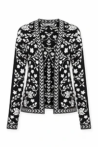 Floral jacquard cardigan
