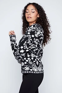 Floral jacquard cardigan