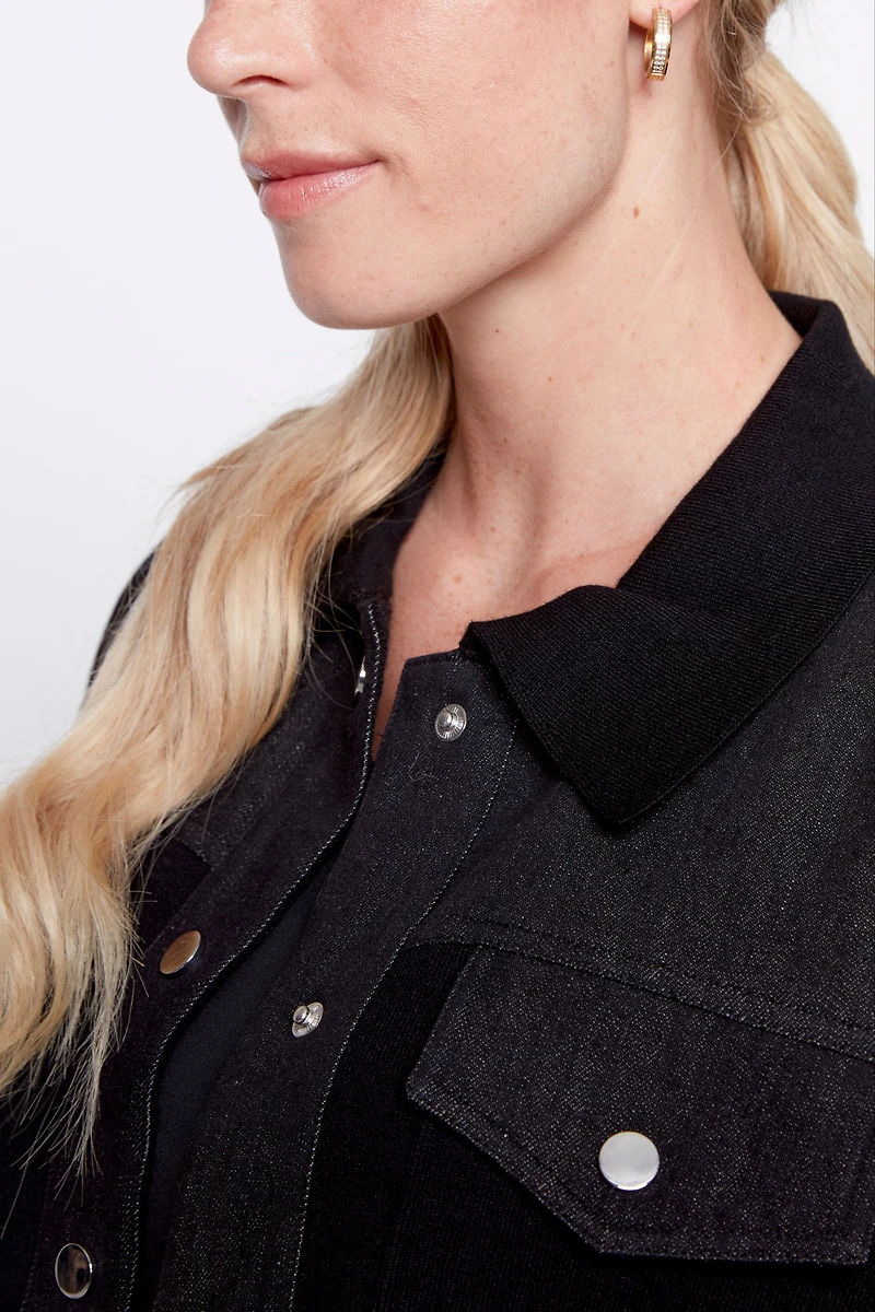 Mix media denim jacket