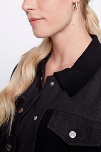 Mix media denim jacket
