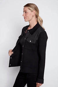 Mix media denim jacket