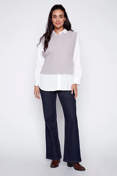 Cable sweater vest