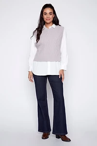 Cable sweater vest