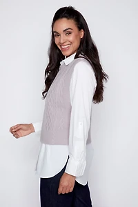 Cable sweater vest