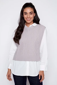 Cable sweater vest