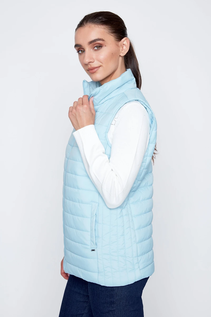 Le gilet matelassé bleu clair