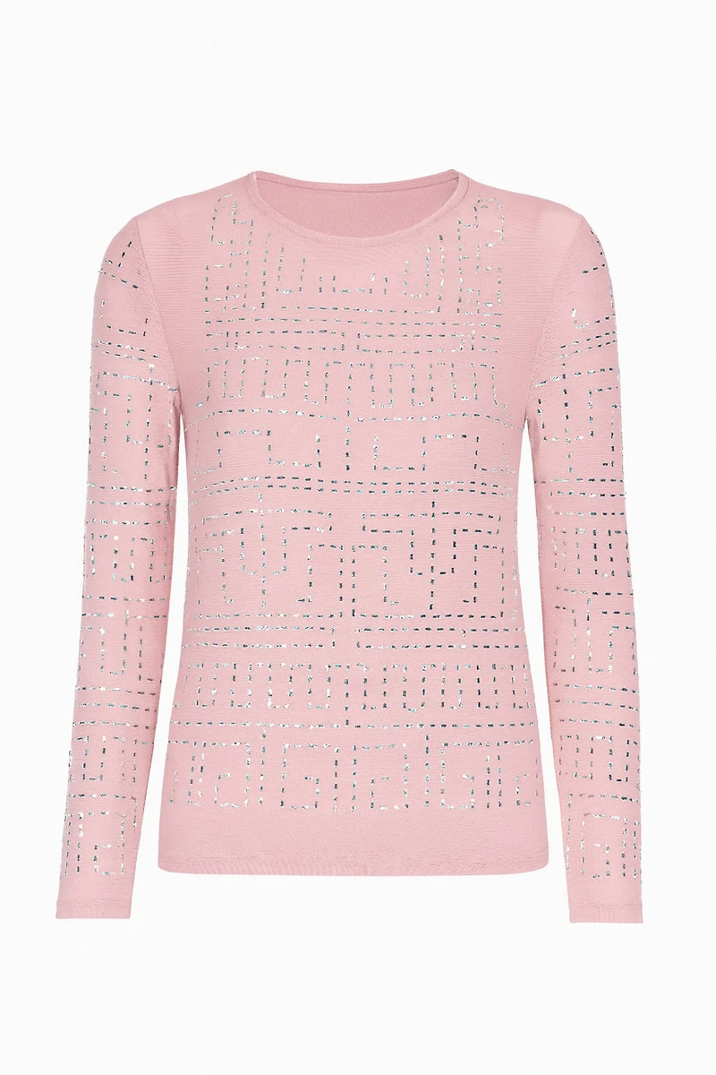 Mesh top with sequin detail