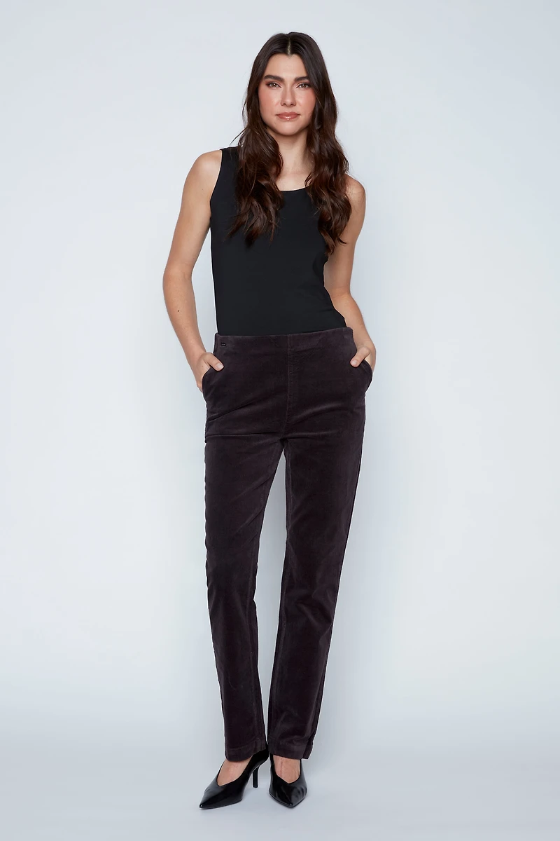 Straight leg corduroy pant
