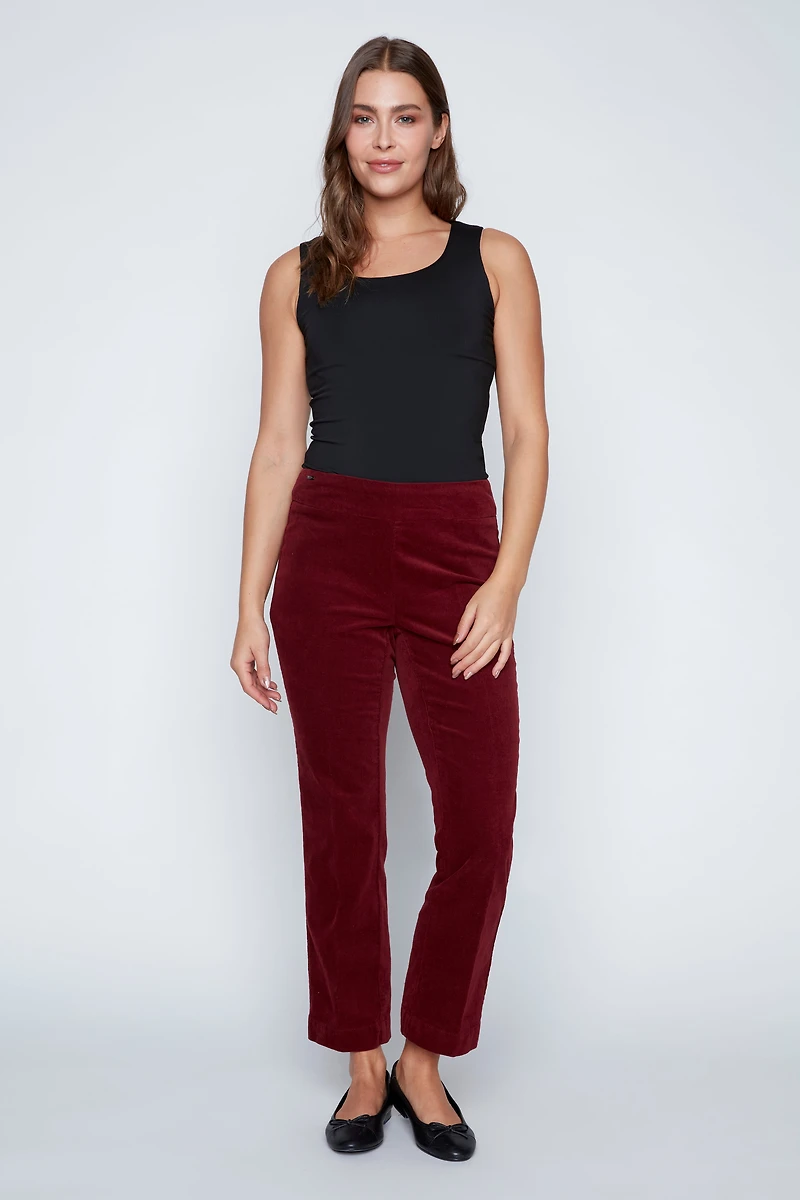 Slim leg corduroy ankle pant