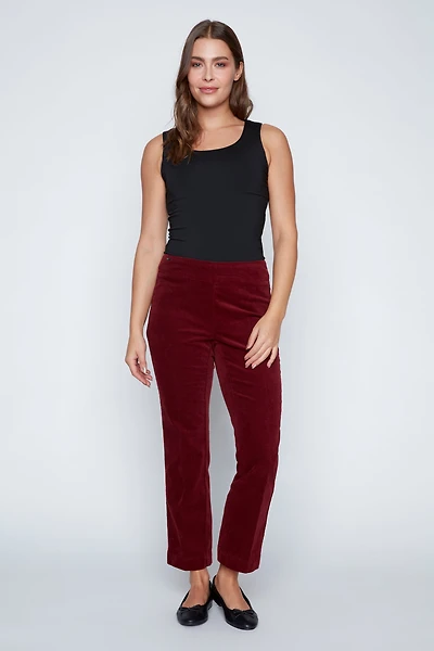 Slim leg corduroy ankle pant