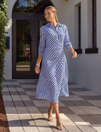 Stripe wrap dress