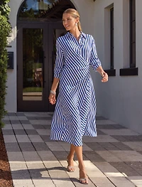 Stripe wrap dress