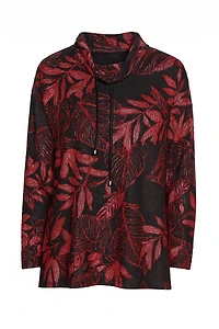 Le haut en maille jacquard fleuri