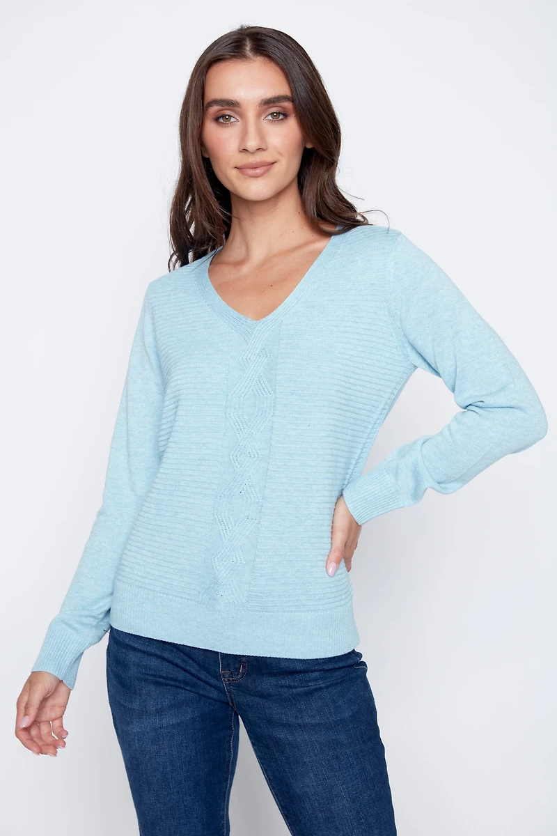 Le pull en coton mélangé torsadé ottoman