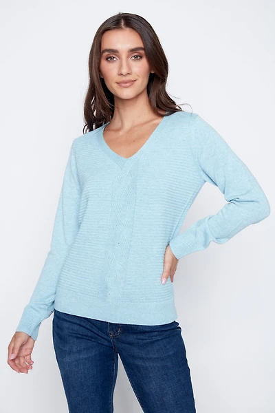 Le pull en coton mélangé torsadé ottoman
