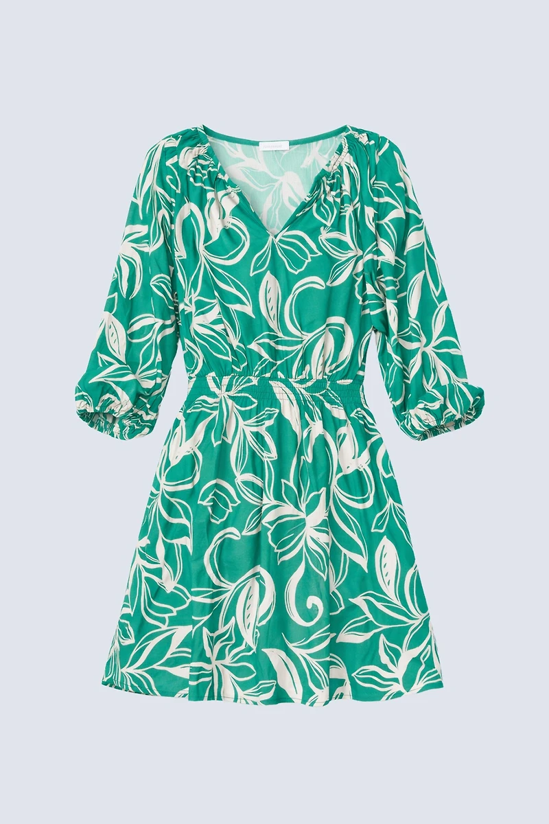 Printed textured dress